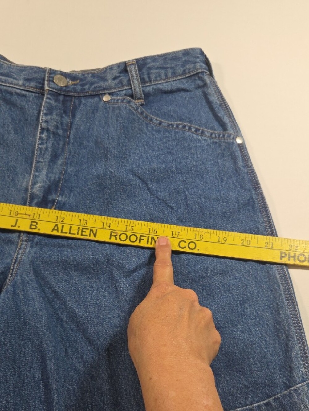 CENZA by Palmetto's Relaxed High-Waist Denim Bermudas Shorts Cotton Vintage 12 - Picture 8 of 10